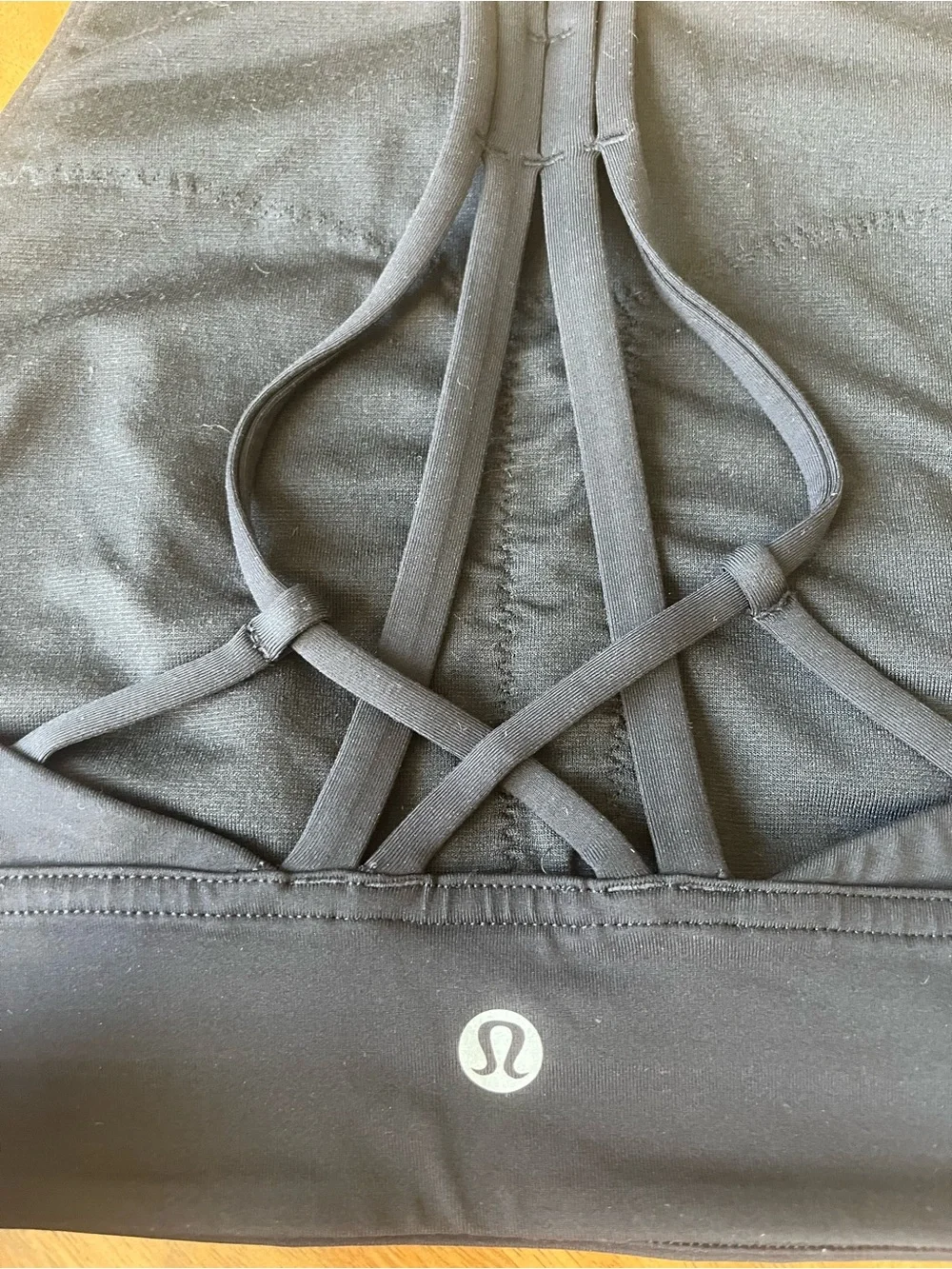 Lululemon Black Strappy Longline Sports Bra